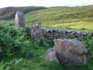 dervaig village cemetery standing stones